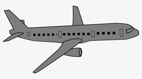 Airplane Collection Of Clipart Black And White Take - Grey Airplane, HD Png Download, Free Download