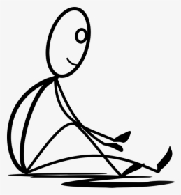 Sitting, Stretching, Resting, Stickman, Stick Figure - Stick Figure Sitting Down, HD Png Download, Free Download