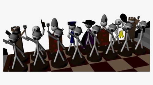 A Stickman-themed Chessboard Model With Colour And - Cartoon, HD Png Download, Free Download