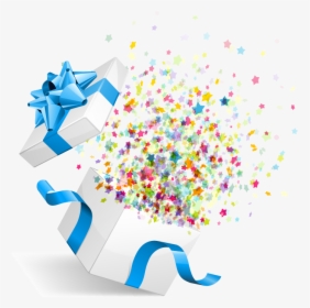 Geschenke, Konfetti, Explosioin - Gift Box Open Png, Transparent Png, Free Download