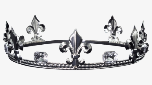Mens Fleur De Lis Crystal Crown - Silver King Crown Png, Transparent Png, Free Download