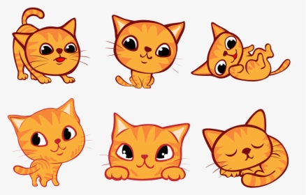 Pet Cute Cartoon Cat Free Photo Png Clipart - 5 Kittens Cartoon Drawing, Transparent Png, Free Download