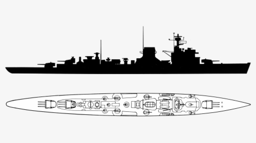 Recognition Silhouette Of The Soviet Light Cruiser - Transparent Battleship Silhouette, HD Png Download, Free Download