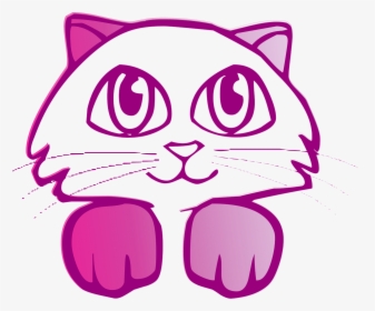 Cat, Drawing, Cute, Pink, Girl - Gato Dibujo Cartoon Png, Transparent Png, Free Download