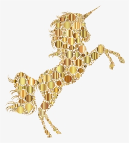 Unicornio Clipart Glitter - Gold Unicorn No Background, HD Png Download, Free Download