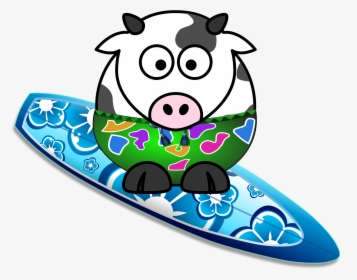 Surfer Cow Clip Arts - Cow Surfer, HD Png Download, Free Download