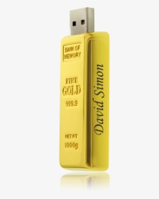 4 Gb Usb Flash Drive Gold Bar - Usb Flash Drive, HD Png Download, Free Download