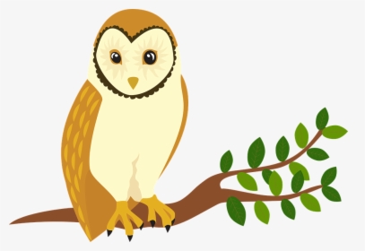Owl Forest Animal Tree Bird - Owl Perched Clipart, HD Png Download, Free Download