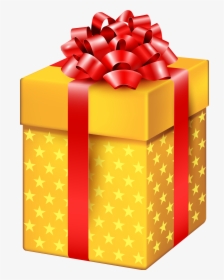 Yellow Gift Box With Stars Png Clipart - Transparent Background Gift Png, Png Download, Free Download