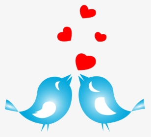 Love Birds Png - Love Birds With Hearts, Transparent Png, Free Download