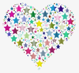 Hearts And Stars, Png V - Colorful Heart And Star, Transparent Png, Free Download