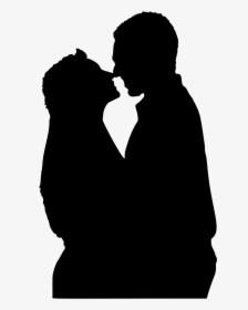 Close Couple Silhouette - Hugging And Kissing Romantic Couple Silhouette, HD Png Download, Free Download