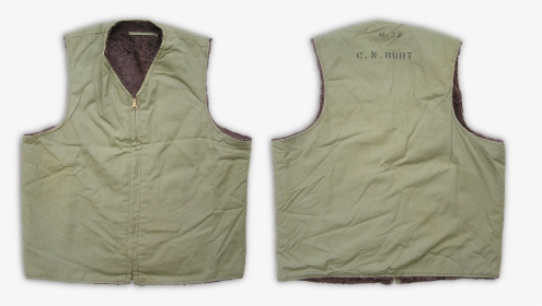 Front And Back Views Of The Usmc Alpaca Vest Laying - Usmc Alpaca Lined Vest, HD Png Download, Free Download