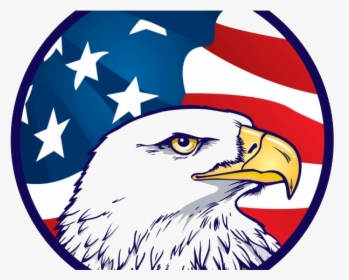 Eagle Drawn American Flag Transparent Background Clipart - American Flag Bald Eagle Drawing, HD Png Download, Free Download