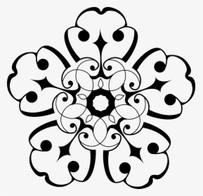 Art Nouveau Ornament Clip Arts - Clip Art Free Flowers Black And White, HD Png Download, Free Download