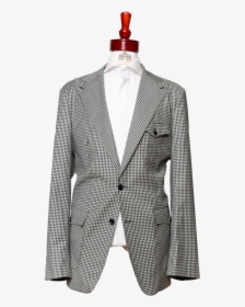 Made To Order 2-button Black And White Gingham Jacket - Formal Wear, HD Png Download, Free Download