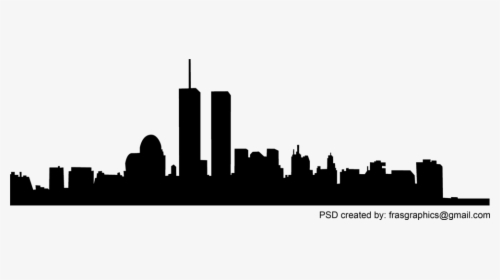 Transparent Twin Towers Clipart - New York Skyline Silhouette With Twin Towers, HD Png Download, Free Download