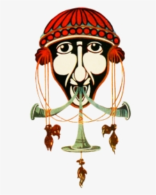 Strange Head Art Nouveau Decoration - Illustration, HD Png Download, Free Download