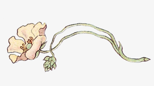 Clip Art Art Nouveau Flower - Art Nouveau Single Flower, HD Png Download, Free Download