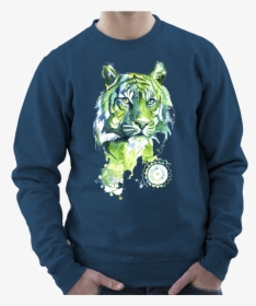 Sweatshirt With Kali Green Tiger Print - Green Tiger, HD Png Download, Free Download