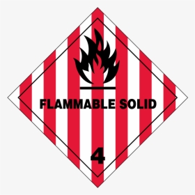 Flammable Solid Hazmat Labels - Class 4 Flammable Solids, HD Png Download, Free Download
