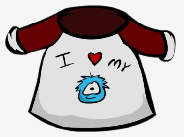 Club Penguin I Love Puffle T Shirt Clipart , Png Download - Old Shirt Cartoon Png, Transparent Png, Free Download