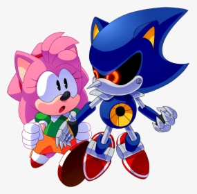 “commission For Newdilstories On Da ” figured I Have - Metal Sonic And Amy Rose, HD Png Download, Free Download
