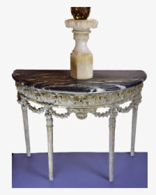 Louis Xvi Demilune Console With Black Marble Top , - End Table, HD Png Download, Free Download