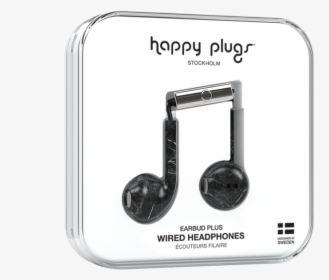 Earbud Plus Black Marble - Happy Plugs Earbud Plus Black Marble, HD Png Download, Free Download