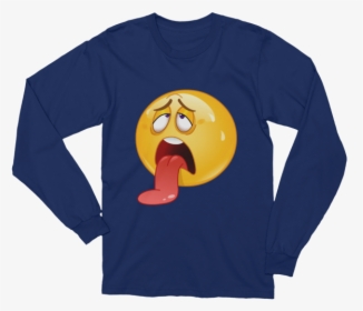 Unisex Exhausted Emoji Long Sleeve T-shirt - Black Japanese Long Sleeve, HD Png Download, Free Download