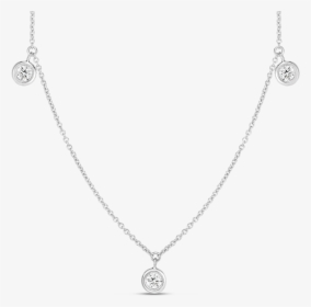 Product 18k Three Diamond Drop Station Necklace - Locket, HD Png Download, Free Download