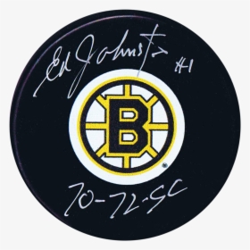 Ed Johnston Boston Bruins Autographed 70-72 Sc Puck - Boston Bruins Vs Washington Capitals, HD Png Download, Free Download