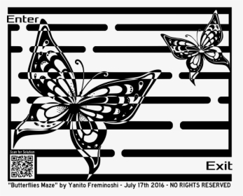 Butterflies Maze By Yanito Freminoshi - Butterflies Mazes, HD Png Download, Free Download