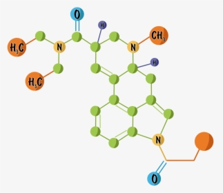 A Graphic Of The Chemical 1p Lsd 01 In Green Orange - Circle, HD Png Download, Free Download