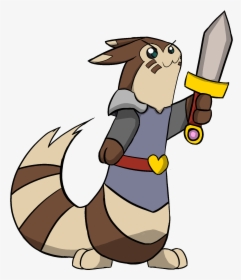 Furret Knight - Furret With A Sword, HD Png Download, Free Download