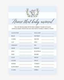 Elephant Baby Shower Games Printable Name That Baby - Protea, HD Png Download, Free Download