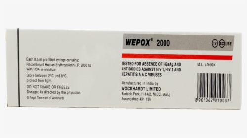 Wepox 2000 Injection Price, HD Png Download, Free Download