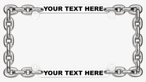 Show Chrome Chain License Plate Tag Frame , Png Download - Metal Chain Frame Png, Transparent Png, Free Download