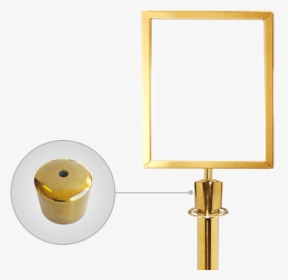 Gold Stanchion Sign Holder - Brass, HD Png Download, Free Download