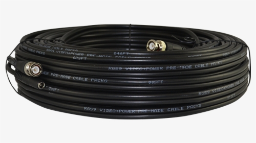 50ft Pre-terminated Rg59 Siamese Coaxial Cable For - Coaxial Cable, HD Png Download, Free Download