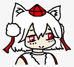 White Line Art Black And White Head Fictional Character - Bury Pink Girl Touhou, HD Png Download, Free Download
