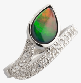 925 Sterling Silver Teardrop Bypass Raven Ring By Korite - Engagement Ring, HD Png Download, Free Download