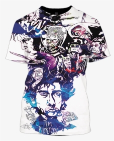Gearhuman 3d Tim Burton And His Characters Custom T-shirt - Tim Burton All Characters Shirt, HD Png Download, Free Download