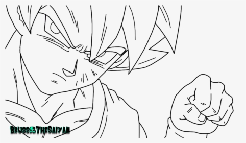 Ssb Goku Lineart , Png Download - Goku Blue Line Art, Transparent Png, Free Download
