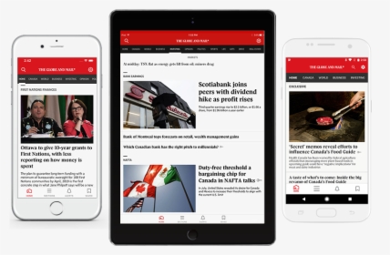 Globe Mobile App - Globe And Mail App, HD Png Download, Free Download