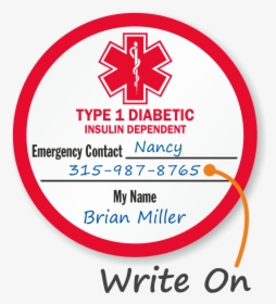 Diabetes Typ 1 Emergency Card Print, HD Png Download, Free Download