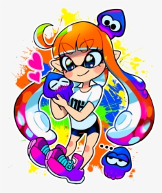 With A Lot Of Saturated Colours~ - Splatoon Inkling Girl Color, HD Png Download, Free Download
