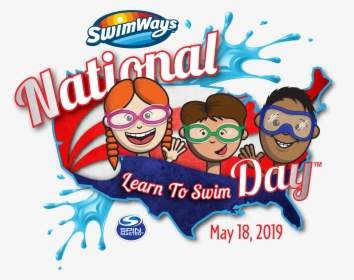 2019 National Learn To Swim Day Logo - Cartoon, HD Png Download, Free Download