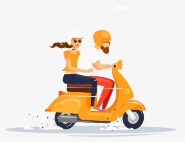 Flat Design Scooter, HD Png Download, Free Download