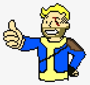Vault Boy Fallout Pixel Art, HD Png Download, Free Download